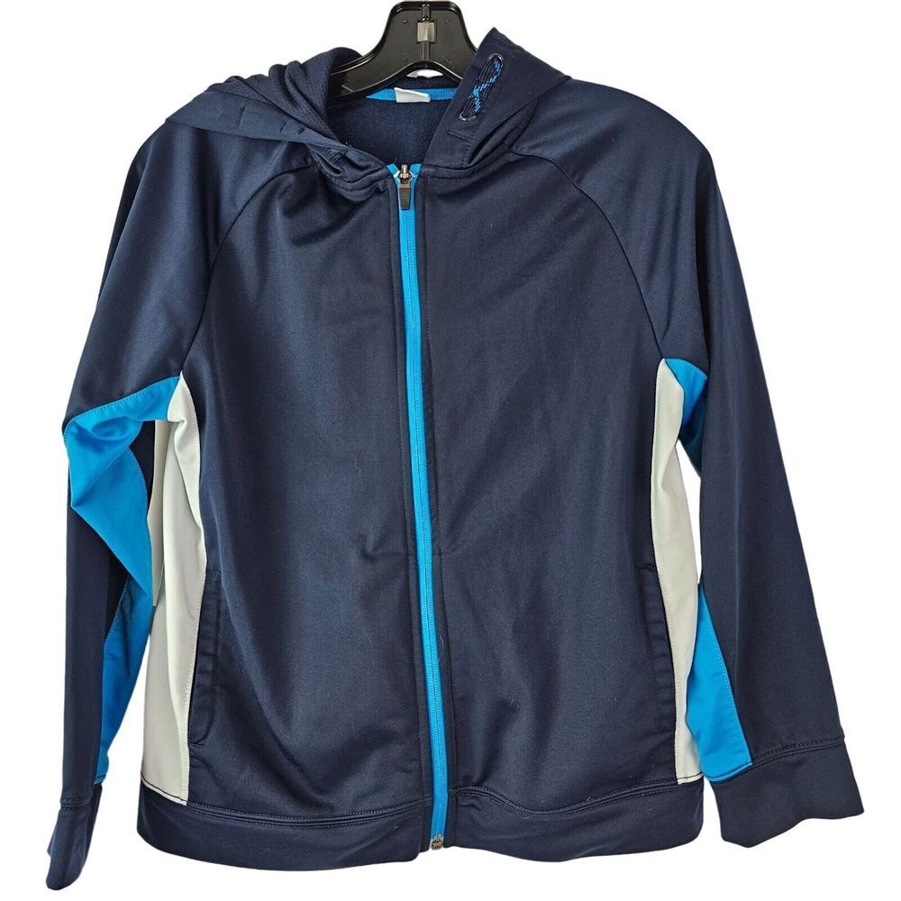 Gymboree Boys Gym Go Hooded‎ Sweatshirt Large 10/12 Blue